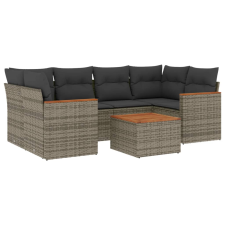 vidaXL 7 részes szürke polyrattan kerti ülőgarnitúra párnákkal (3258203) kerti bútor