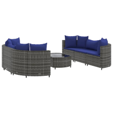 vidaXL 7 részes szürke polyrattan kerti ülőgarnitúra párnákkal (3308439) kerti bútor