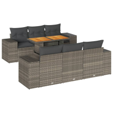 vidaXL 7 részes szürke polyrattan kerti ülőgarnitúra párnákkal (3327336) kerti bútor