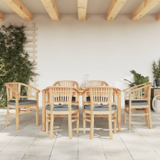 vidaXL 7 részes tömör tíkfa kerti étkezőgarnitúra kerti bútor