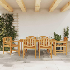 vidaXL 7 részes tömör tíkfa kerti étkezőgarnitúra kerti bútor
