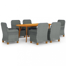 vidaXL 7 részes világosszürke kerti étkezőgarnitúra kerti bútor