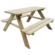 vidaXL 89 x 89,6 50,8 cm gyerek fenyőfa piknik asztal kerti bútor