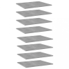 vidaXL 8 db betonszürke forgácslap könyvespolc 60 x 50 x 1,5 cm