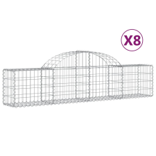 vidaXL 8 db íves horganyzott vas gabion kosár 200x30x40/60 cm (3146053) kerti tárolás