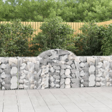 vidaXL 8 db íves horganyzott vas gabion kosár 200x30x80/100 cm kerti dekoráció