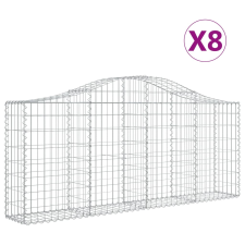 vidaXL 8 db íves horganyzott vas gabion kosár 200x30x80/100 cm (3145415) kerti tárolás