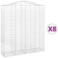 vidaXL 8 db íves horganyzott vas gabion kosár 200x50x220/240 cm (3145772) kerti tárolás