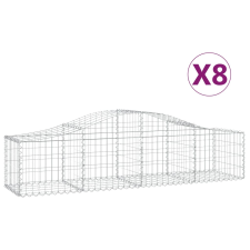 vidaXL 8 db íves horganyzott vas gabion kosár 200x50x40/60 cm (3145583) kerti tárolás
