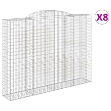 vidaXL 8 db íves horganyzott vas gabion kosár 300x50x220/240 cm (3146815) kerti tárolás
