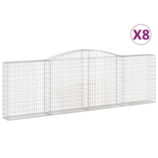 vidaXL 8 db íves horganyzott vas gabion kosár 400x30x120/140 cm (3146885) kerti tárolás
