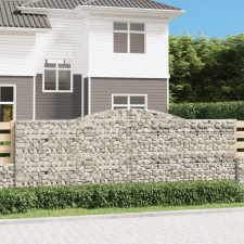 vidaXL 8 db íves horganyzott vas gabion kosár 400x30x140/160 cm kerti tárolás