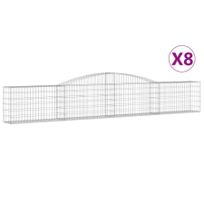 vidaXL 8 db íves horganyzott vas gabion kosár 400x30x60/80 cm (3146846) kerti tárolás