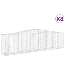 vidaXL 8 db íves horganyzott vas gabion kosár 400x50x100/120 cm (3145962) kerti tárolás