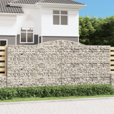 vidaXL 8 db íves horganyzott vas gabion kosár 400x50x180/200 cm kerti dekoráció