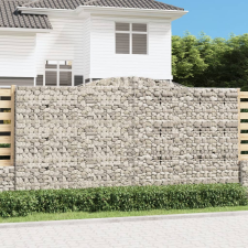 vidaXL 8 db íves horganyzott vas gabion kosár 400x50x200/220 cm kerti tárolás