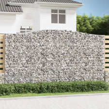 vidaXL 8 db íves horganyzott vas gabion kosár 400x50x220/240 cm kerti dekoráció