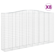 vidaXL 8 db íves horganyzott vas gabion kosár 400x50x220/240 cm (3146040) kerti tárolás