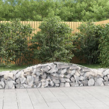 vidaXL 8 db íves horganyzott vas gabion kosár 400x50x40/60 cm kerti dekoráció