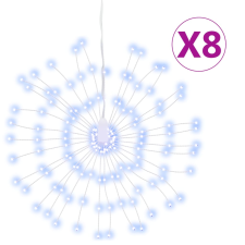 vidaXL 8 db karácsonyi hideg fehér csillagfény 140 db LED 17 cm (3190513) karácsonyfa izzósor
