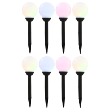 vidaXL 8 db napelemes kültéri LED gömblámpa 15 cm RGB kültéri világítás