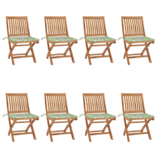 vidaXL 8 db összecsukható tömör tíkfa kerti szék párnával kerti bútor