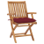 vidaXL 8 db összecsukható tömör tíkfa kerti szék párnával (3072801)
