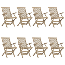 vidaXL 8 db szürke összecsukható tömör tíkfa kerti szék 56x61x89 cm (3155072) kerti bútor