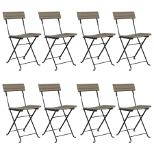 vidaXL 8 db szürke polyrattan összecsukható bisztrószék (3152120) kerti bútor