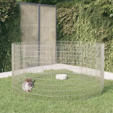 vidaXL 8 paneles horganyzott vas nyúlketrec 54x100 cm ketrec, szállítóbox rágcsálóknak