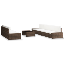 vidaXL 8 részes barna polyrattan kerti ülőgarnitúra (3054591) kerti bútor