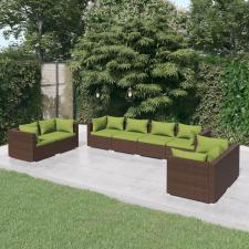 vidaXL 8 részes barna polyrattan kerti ülőgarnitúra párnákkal kerti bútor
