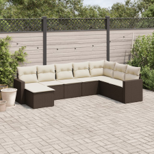 vidaXL 8 részes barna polyrattan kerti ülőgarnitúra párnákkal kerti bútor