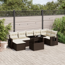 vidaXL 8 részes barna polyrattan kerti ülőgarnitúra párnákkal kerti bútor
