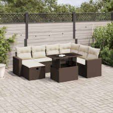 vidaXL 8 részes barna polyrattan kerti ülőgarnitúra párnákkal kerti bútor