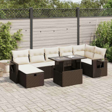 vidaXL 8 részes barna polyrattan kerti ülőgarnitúra párnákkal kerti bútor