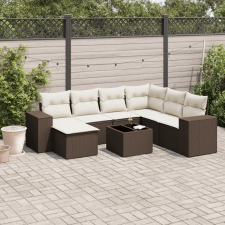 vidaXL 8 részes barna polyrattan kerti ülőgarnitúra párnákkal kerti bútor