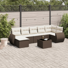 vidaXL 8 részes barna polyrattan kerti ülőgarnitúra párnákkal kerti bútor