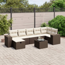 vidaXL 8 részes barna polyrattan kerti ülőgarnitúra párnákkal kerti bútor