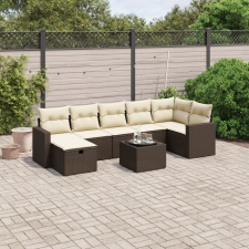 vidaXL 8 részes barna polyrattan kerti ülőgarnitúra párnákkal kerti bútor