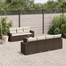 vidaXL 8 részes barna polyrattan kerti ülőgarnitúra párnákkal kerti bútor