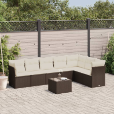 vidaXL 8 részes barna polyrattan kerti ülőgarnitúra párnákkal kerti bútor