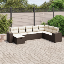 vidaXL 8 részes barna polyrattan kerti ülőgarnitúra párnákkal kerti bútor