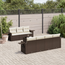 vidaXL 8 részes barna polyrattan kerti ülőgarnitúra párnákkal kerti bútor