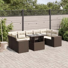 vidaXL 8 részes barna polyrattan kerti ülőgarnitúra párnákkal kerti bútor
