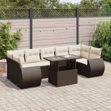 vidaXL 8 részes barna polyrattan kerti ülőgarnitúra párnákkal kerti bútor