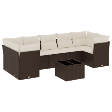 vidaXL 8 részes barna polyrattan kerti ülőgarnitúra párnákkal (3217293) kerti bútor