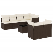 vidaXL 8 részes barna polyrattan kerti ülőgarnitúra párnákkal (3217303) kerti bútor