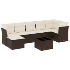 vidaXL 8 részes barna polyrattan kerti ülőgarnitúra párnákkal (3217983) kerti bútor