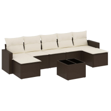 vidaXL 8 részes barna polyrattan kerti ülőgarnitúra párnákkal (3219343) kerti bútor